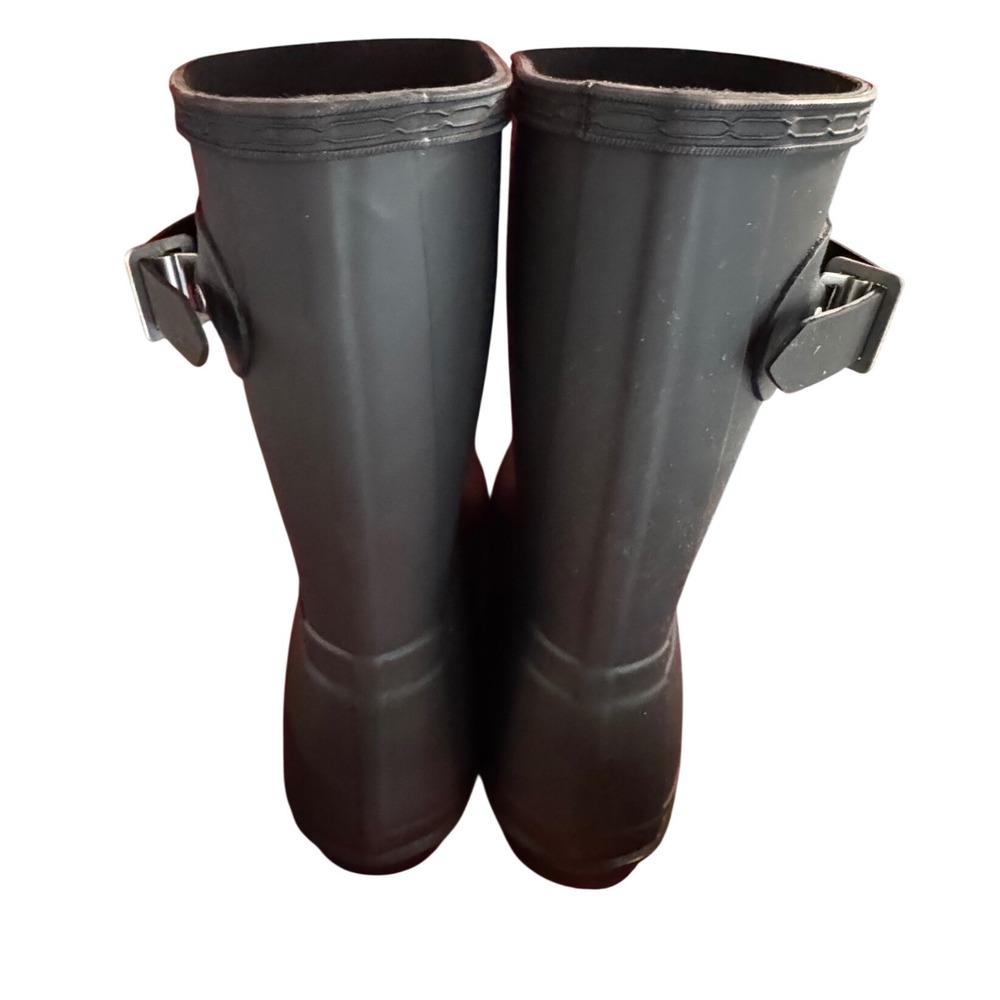 Hunter Women Original Short Rain Boots Black Matte Waterproof WFS1000RMA Size 9M - Picture 5 of 9